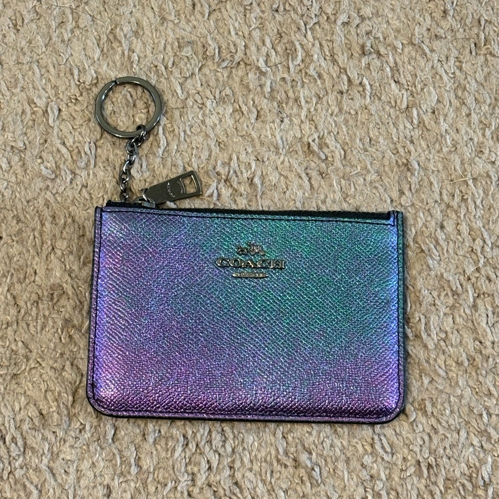 Coach Iridescent Card Holder / Coin Purse